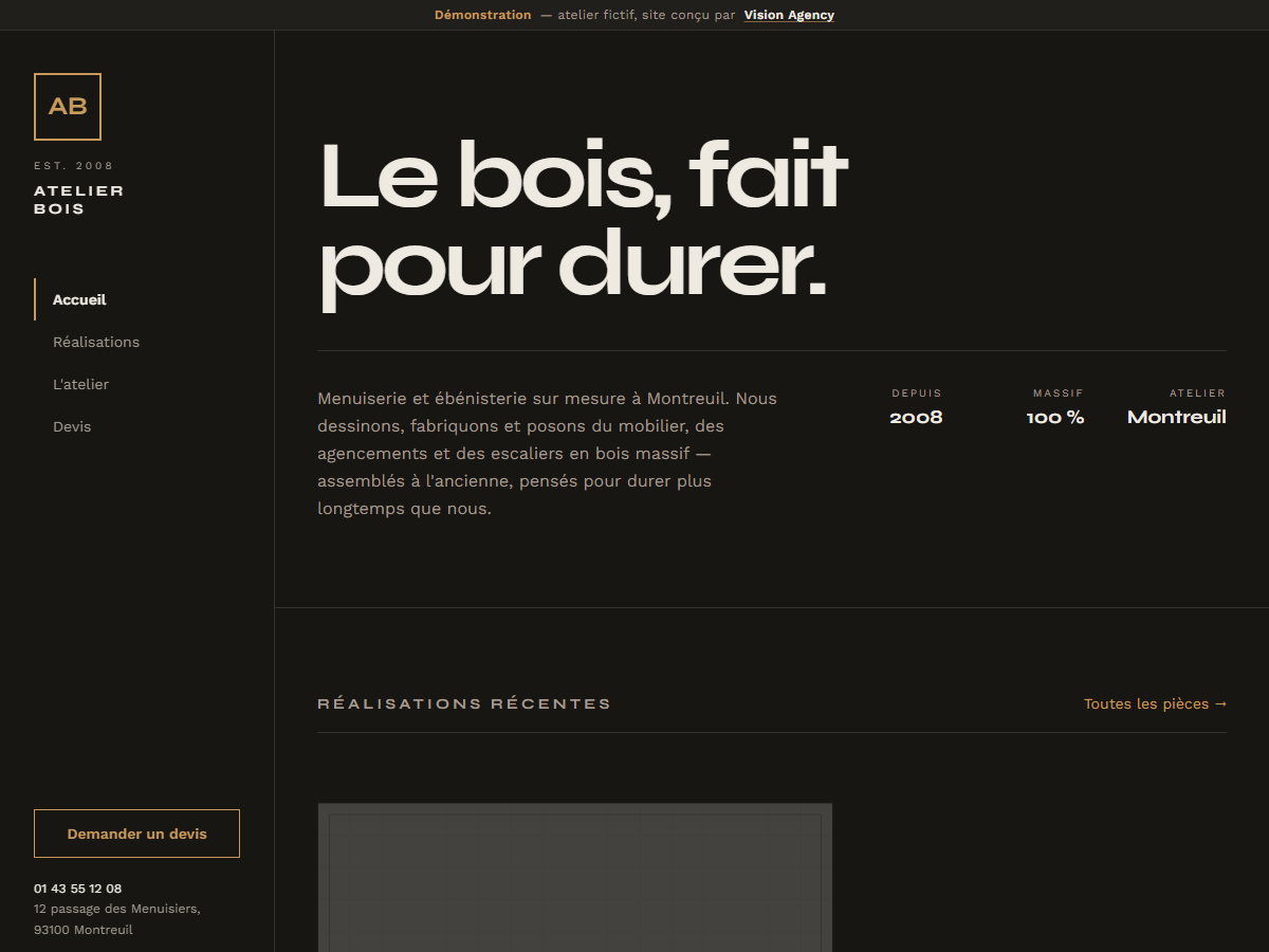 Atelier Bois — site repensé