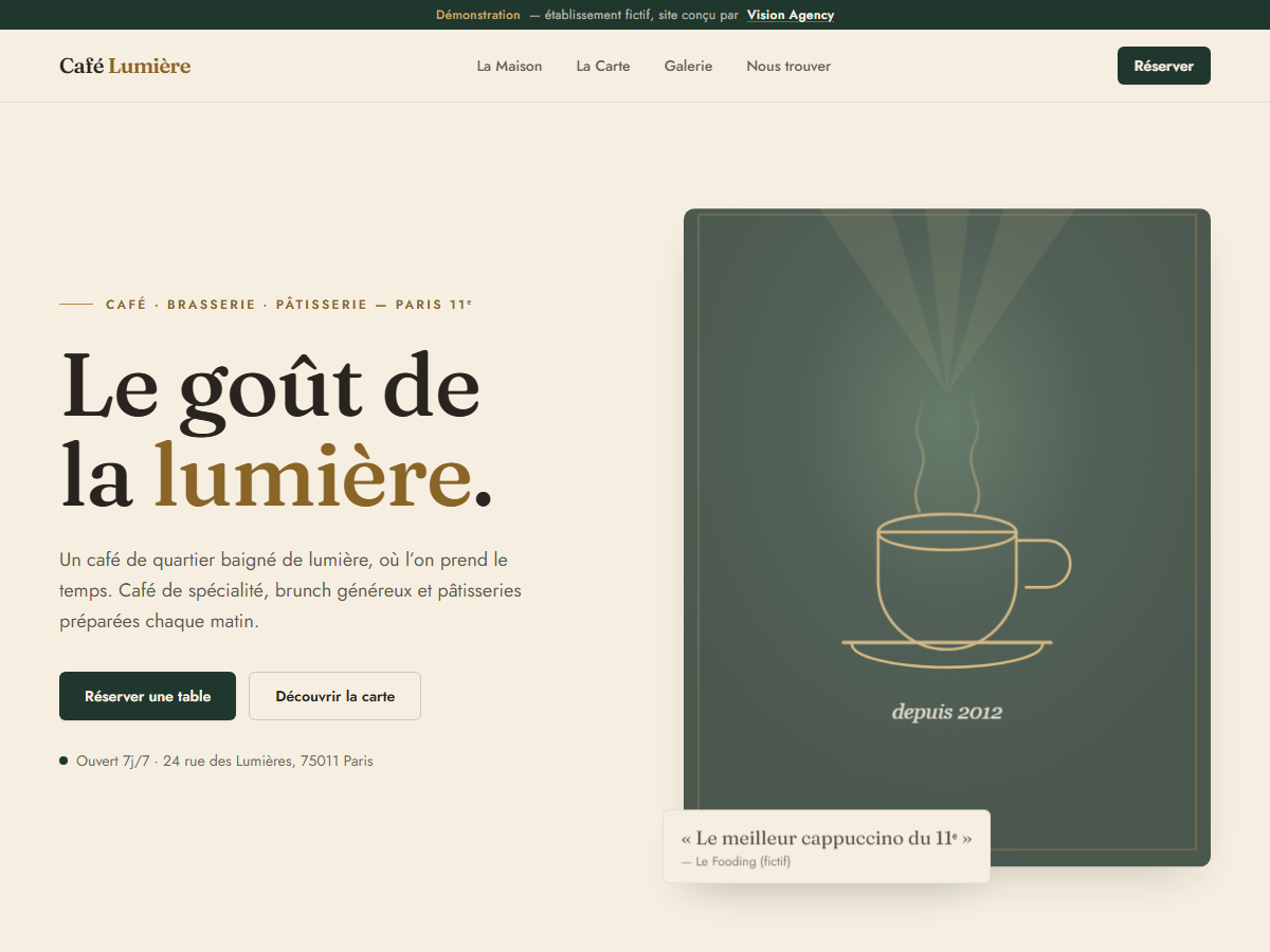 Café Lumière — site repensé